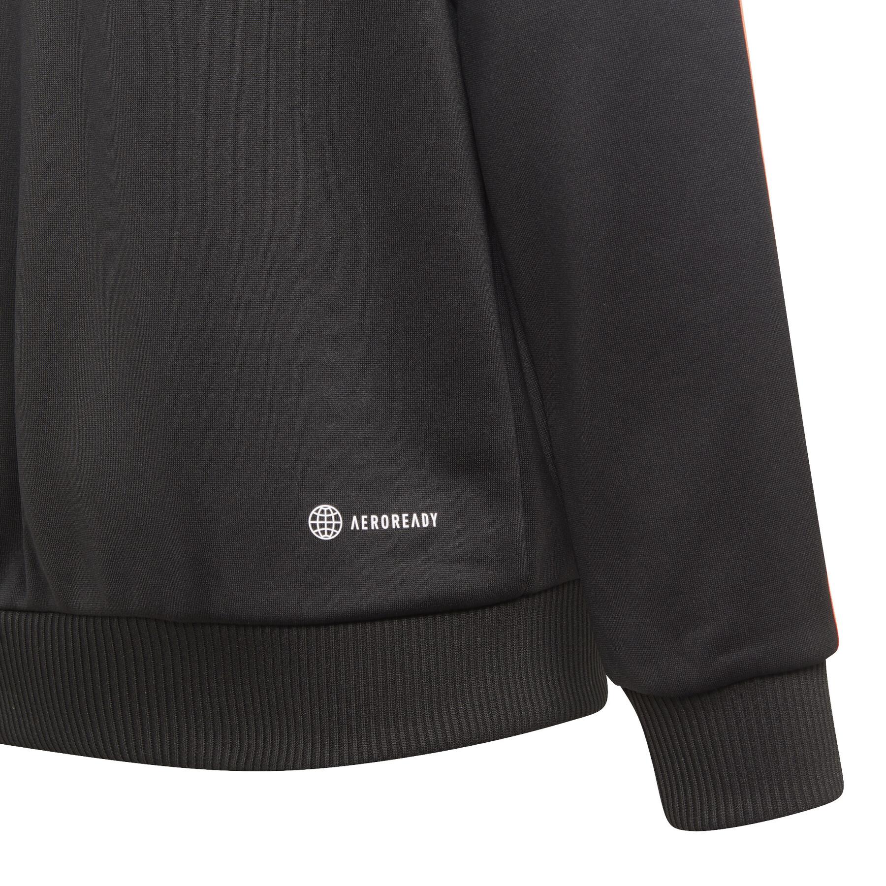Sweatshirt à capuche full zip enfant adidas Essentials Aeroready 3-Stripes Regular-Fit