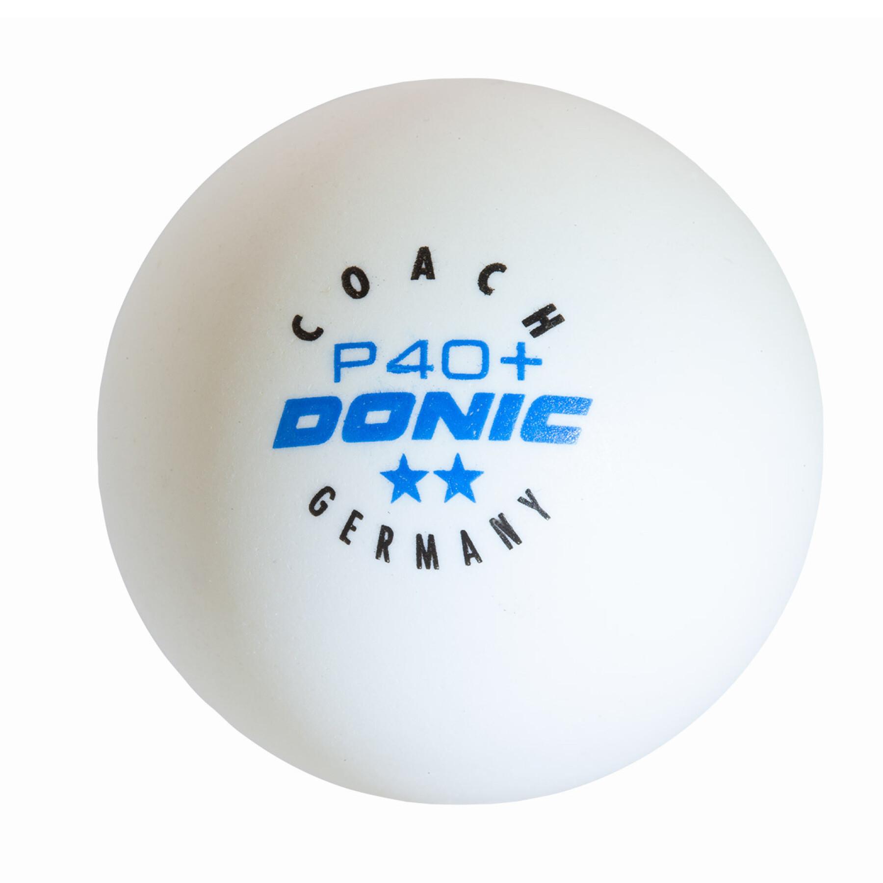 Lot de 6 balles de tennis de table Donic Coach P40+** (40 mm)