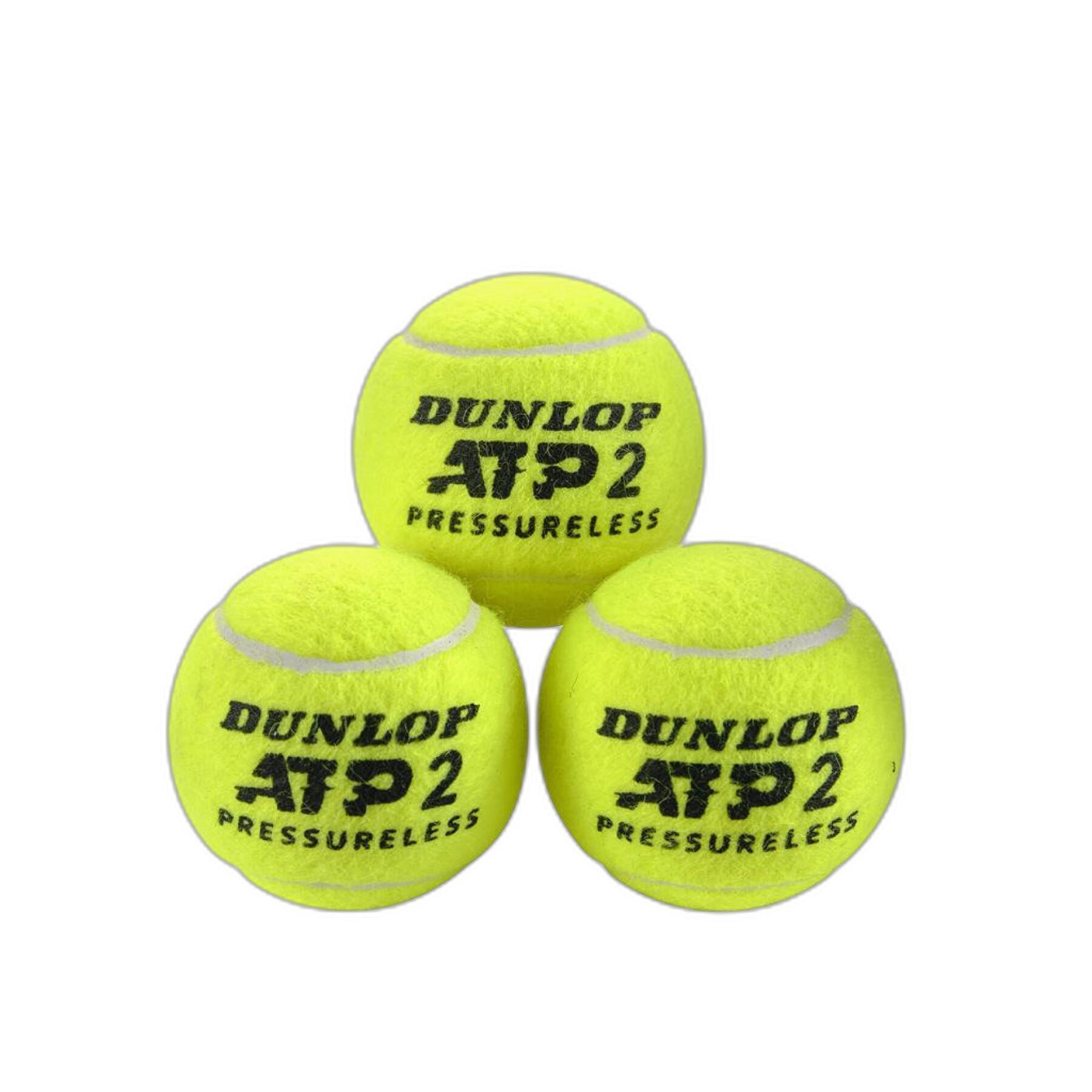 Lot de 3 balles de tennis Dunlop Atp Pressureless