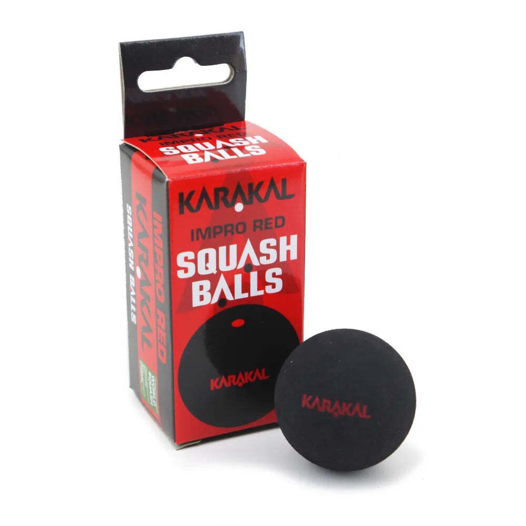 Lot de 12 balles de squash à point rouge Karakal