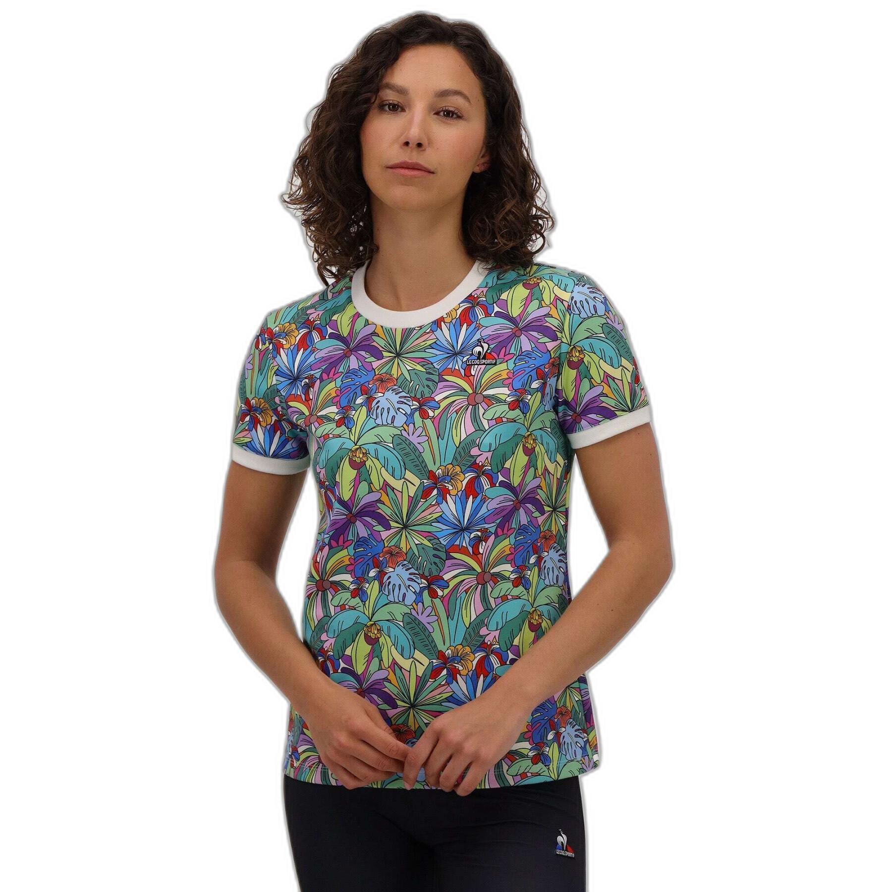 T-shirt manches courtes femme Le Coq Sportif Leona Rose N°1