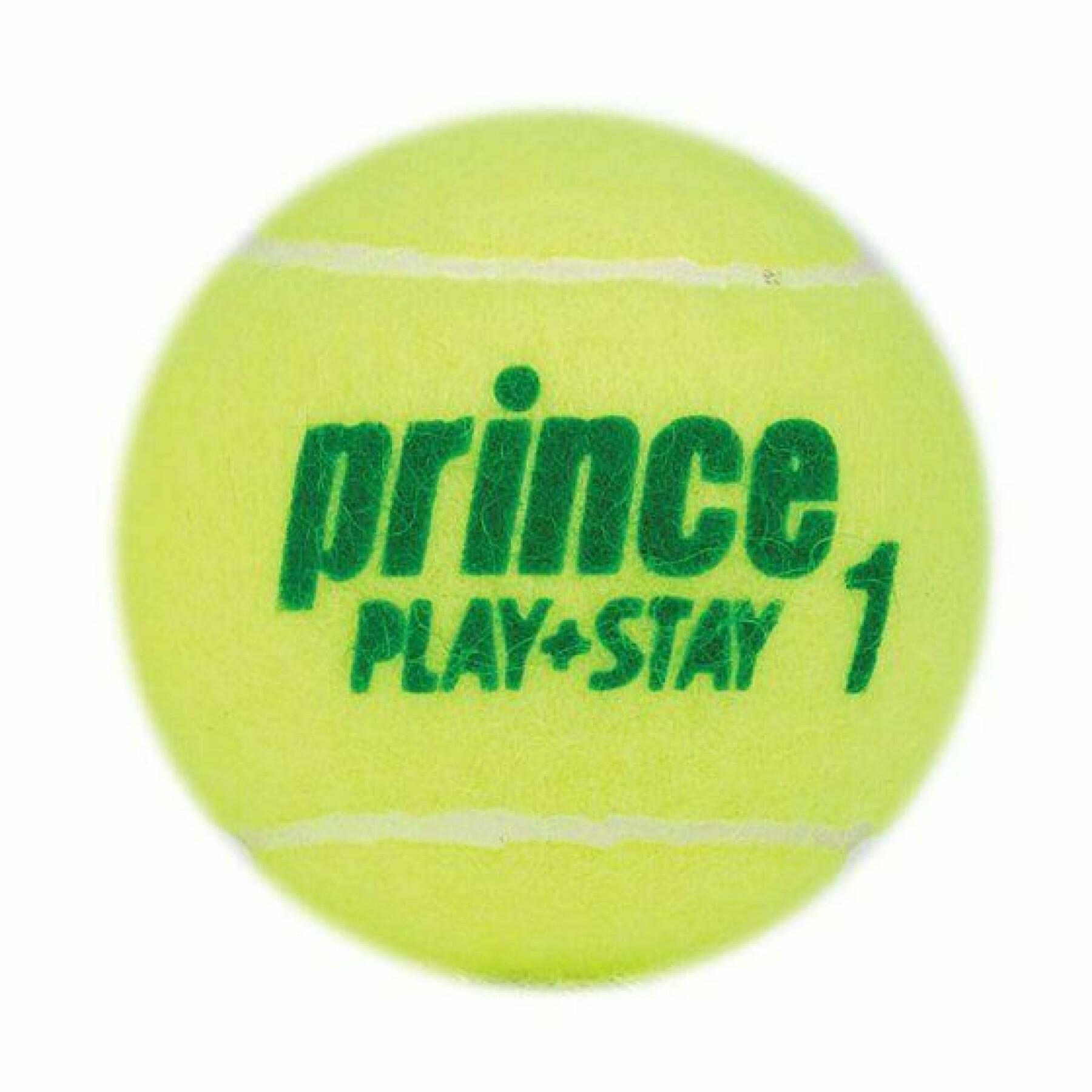 Sachet 12 balles de tennis Prince Play & Stay - stage 1