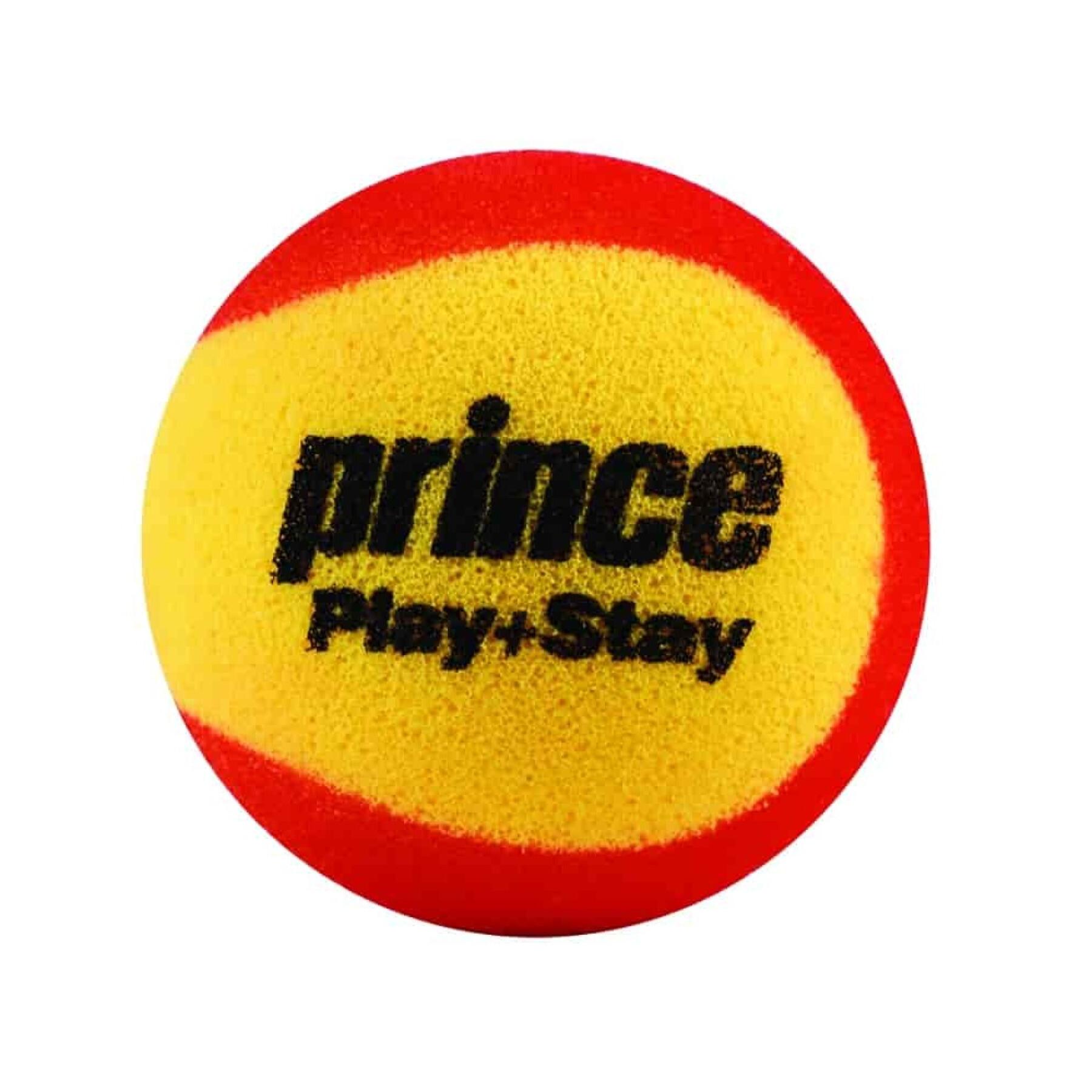 Lot de 3 balles de tennis Prince Play & stay – stage 3 (foam)