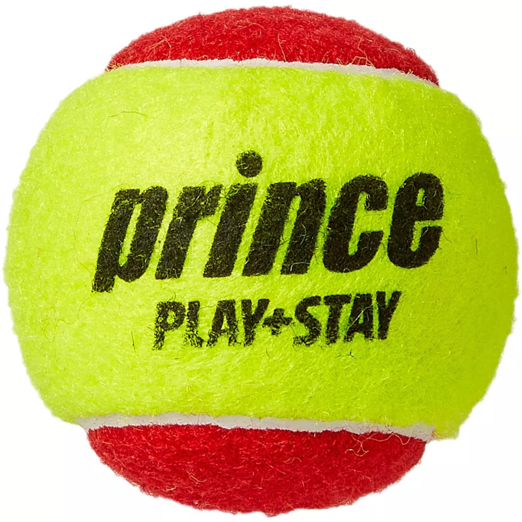 Sachet de 12 balles de tennis Prince Play & Stay – stage 3 (felt)