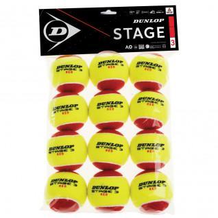 Lot de 12 balles de tennis Dunlop stage 3