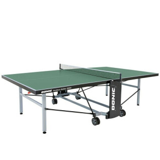 Table tennis de table extérieur résistant aux intempéries avec roulettes et filet Donic 1000