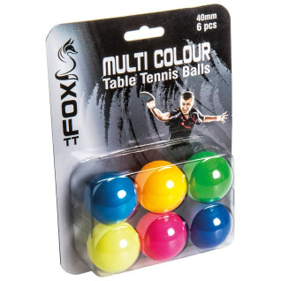 Balle de tennis de table colorées Fox TT (x6)