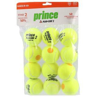 Sachet 12 balles de tennis Prince Play & Stay - stage 2