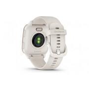 Montre GPS bracelet silicone ivoire Garmin Venu Sq 2 Music Edition