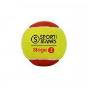 Sachet de 3 balles de tennis Stage 3 Sporti