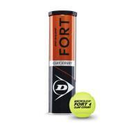Lot de 4 balles de tennis Dunlop fort clay court 4tin