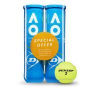 Lot de 2 tubes de 4 balles de tennis Dunlop australian open