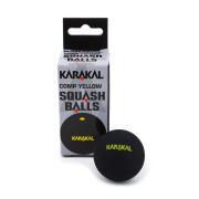 Lot de 12 balles de squash à point jaunes Karakal