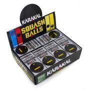 Lot de 12 balles de squash à point jaunes Karakal